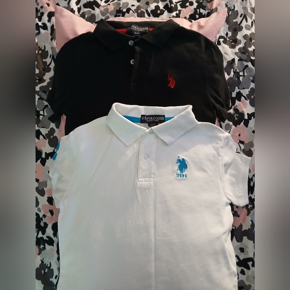 U.S. Polo Assn. Kids Polo Shirts in Black and White